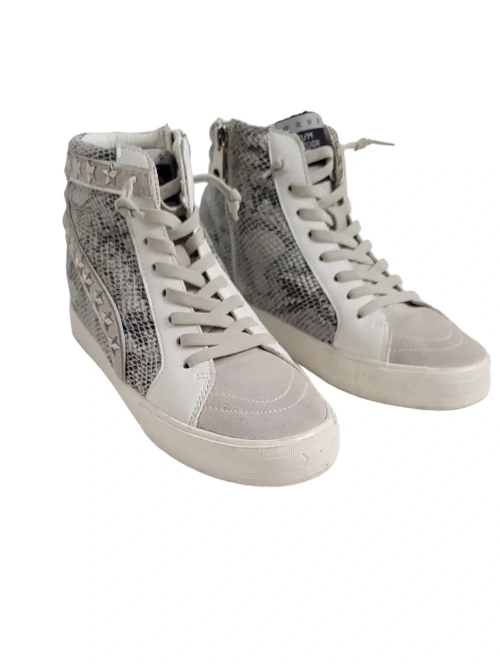 Vintage Havana Fay Snake  Embossed High Top Sneakers